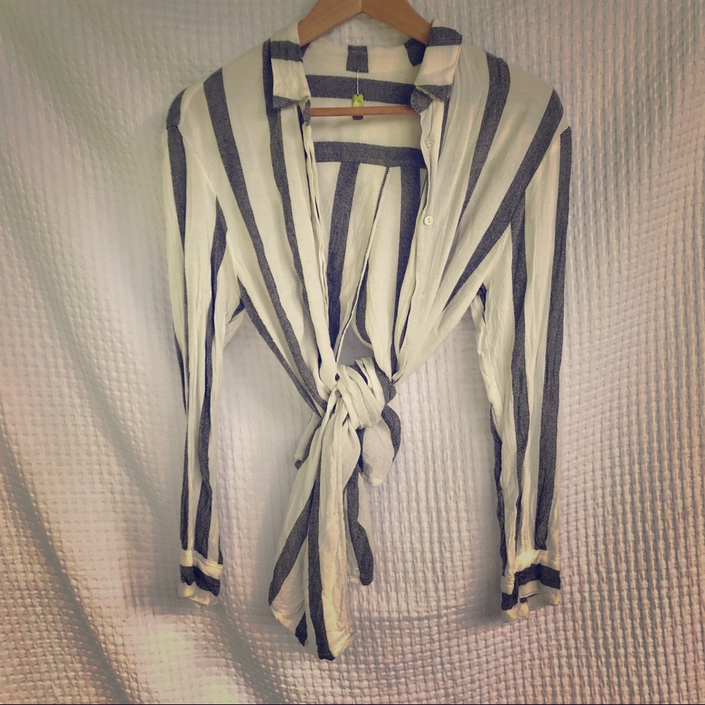 Indah striped button-up shirt in XS.